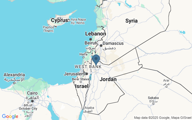 Kaart met locatie Jerash